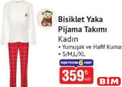 BİSİKLET YAKA PİJAMA TAKIMI KADIN fiyat ve kampanya bilgisi